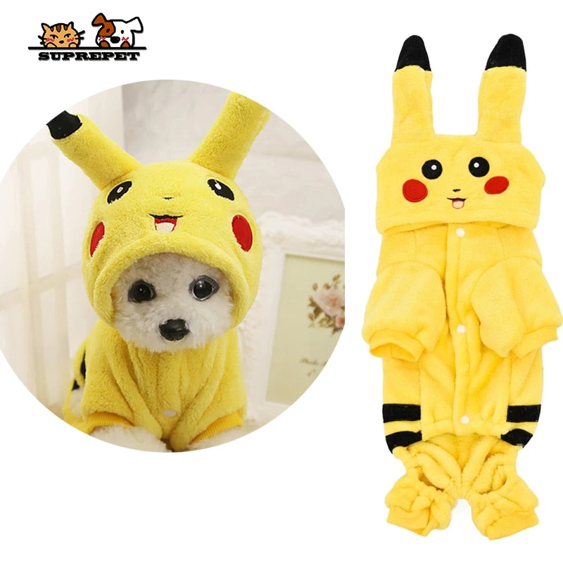 Roupa Pikachu Anime Cachorro Gato